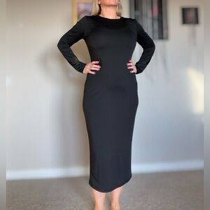 Black Long Sleeve slip Dress